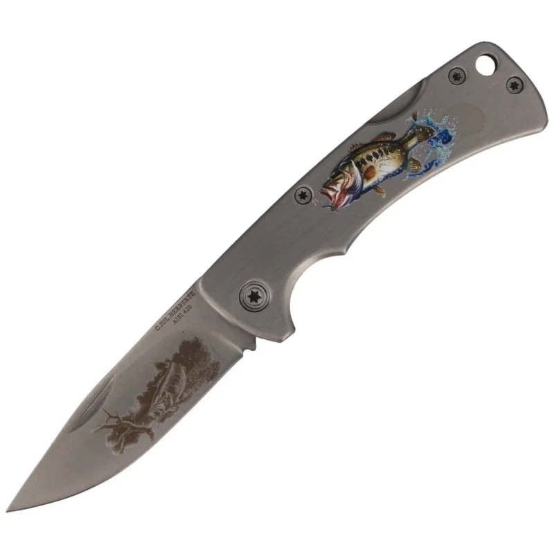 Premium Nóż składany wędkarski motyw ryb Herbertz Solingen Stainless, Satin (585809)
