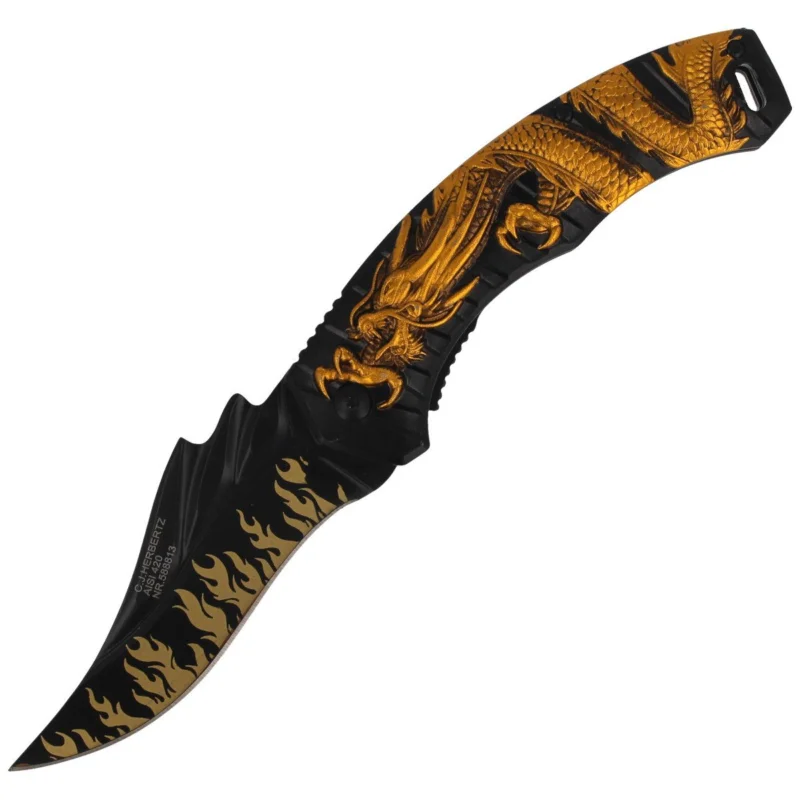 Nóż składany Herbertz Solingen Gold Dragon Aluminium, Black Blade (588813) Wyjątkowa oferta