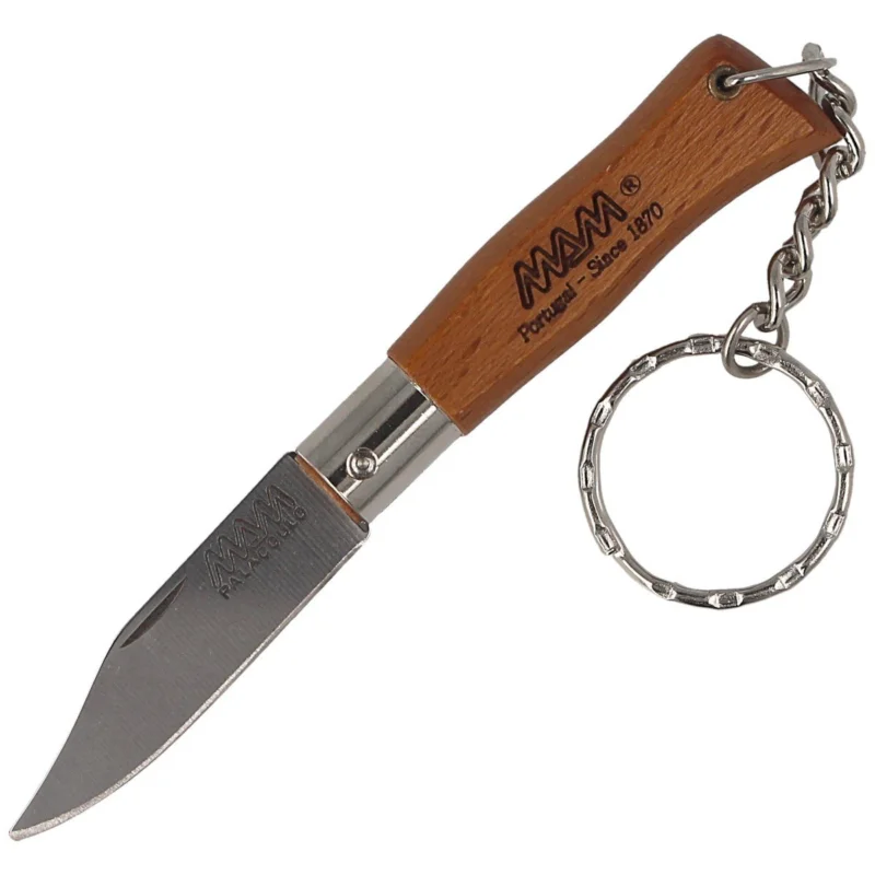 MAM Douro Mini Pocket Knife with Key Ring Light Beech Wood, Inox HW, Satin 420 (2002-LW) Łatwy zwrot