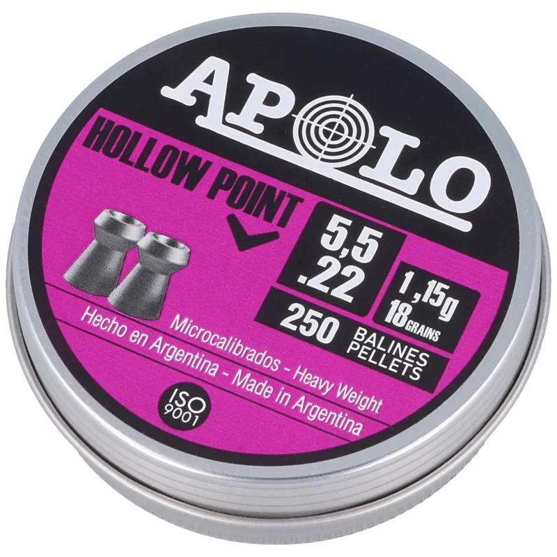 Nie przegap Śrut Apolo Hollow Point 5.52 mm, 250 szt. 1.15g/18.0gr (19701-2)