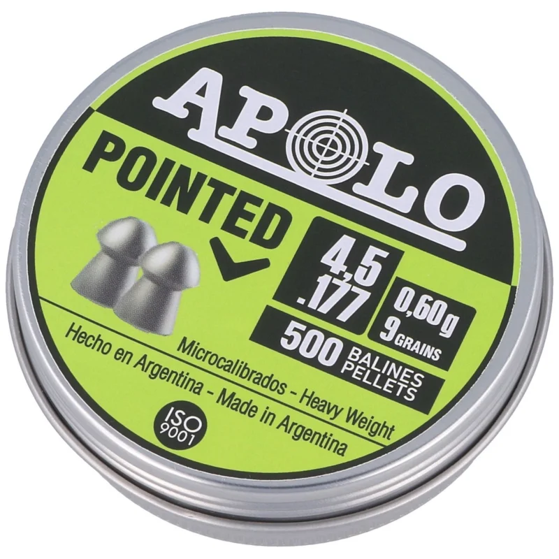 Apolo Pointed AirGun Pellets .177 / 4.5 mm, 500 pcs 0.60g/9.0gr (19101) Hit cenowy