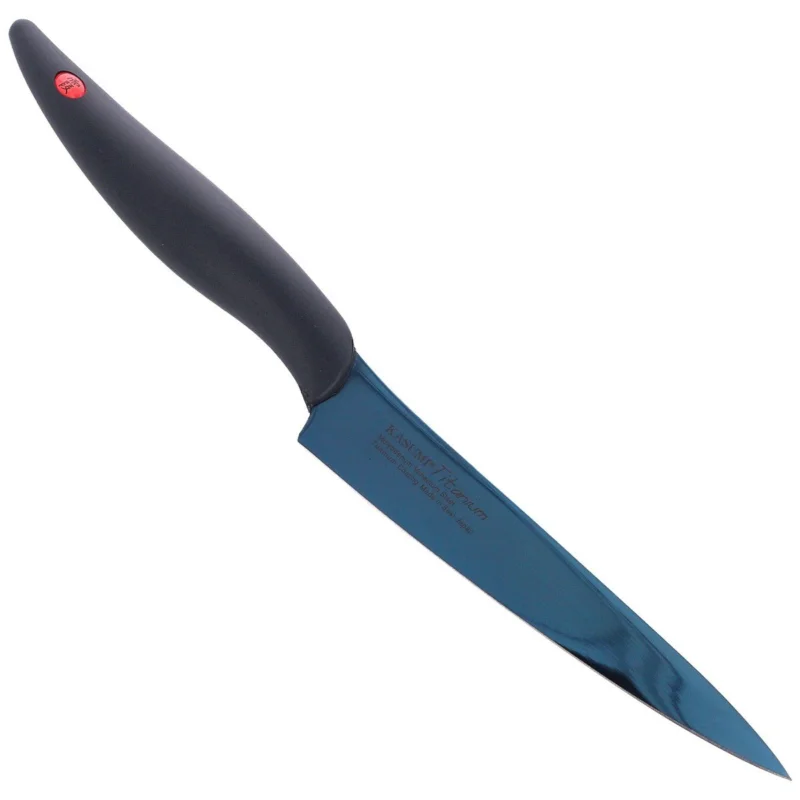 Kasumi Blue Titanium Utility kuty japoński nóż uniwersalny 120mm (22012/B) Obniżka ceny