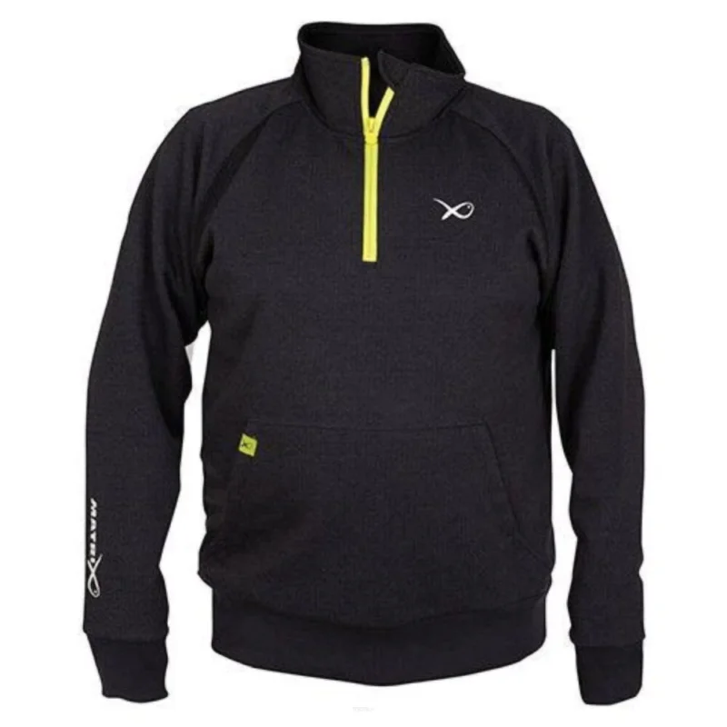 Cena promocyjna Bluza Matrix Minimal 1/4 Zip Sweater Black Marl+Lime - Small