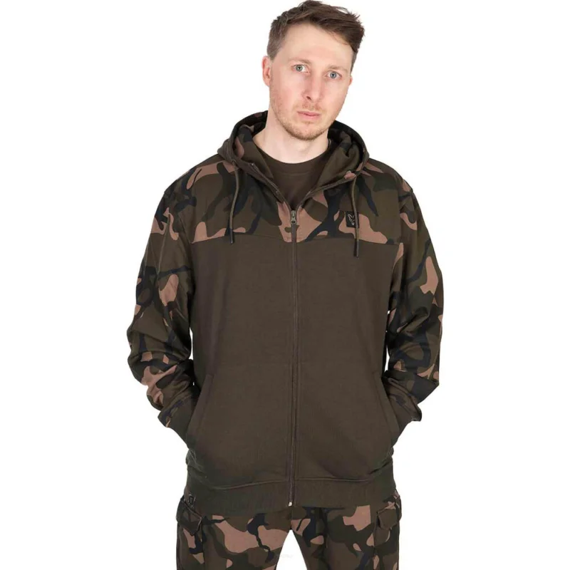Taniej Bluza Fox Lw Khaki/Camo Split Zip Hoody - M
