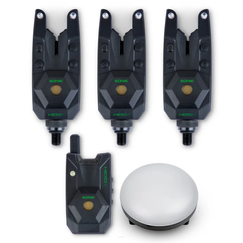 Rabat Sygnalizatory Sonik HeroX Bite Alarm Set 3+1+BL (R G B)