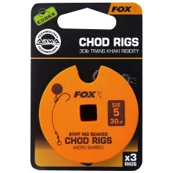 Cena promocyjna Przypon Fox Chod Rigs Standard 30lb nr5 8cm (3szt.)