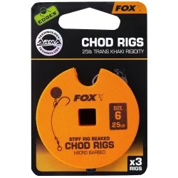 Przypon Fox Chod Rigs Standard 25lb nr6 8cm (3szt.) Nowość