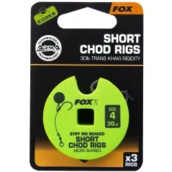 Wysoka jakość Przypon Fox Chod Rigs Short 30lb nr4 5cm (3szt.)
