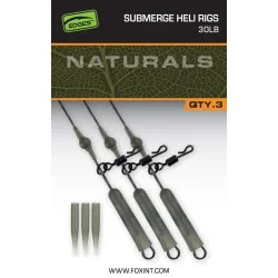 Obniżka ceny Zestaw Helikopterowy FOX Naturals Submerge Heli Rigs 30lb (3szt.)