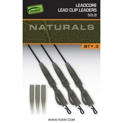 Szybka dostawa Zestaw z bezpiecznym klipsem Fox Leadcore Lead Clip Leaders 50lb (3szt.)