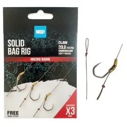 Przypon Nash Solid Bag Rig Barbed 20lb (3szt.) Tylko dziś