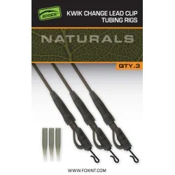 Tani Zestaw z bezpiecznym klipsem Fox Edges Kwik Change Lead Clip Tubing Rigs (3szt.)