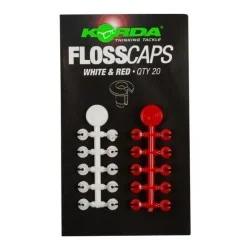Stopery Korda Floss Caps White/Red (20szt.) Bezpieczna płatność