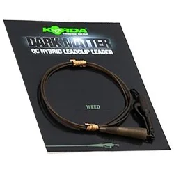 Popularny Zestaw z bezpiecznym klipsem Korda Dark Matter QC Hybrid Leadclip Leader 50cm/18,1kg, Weed