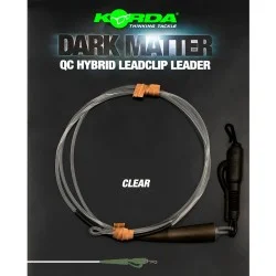 Zestaw z bezpiecznym klipsem Korda Dark Matter QC Hybrid Leadclip Leader 50cm/18,1kg, Clear Oferta czasowa
