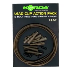 Nowy Zestaw z bezpiecznym klipsem Korda Lead Clip Action Pack Clay