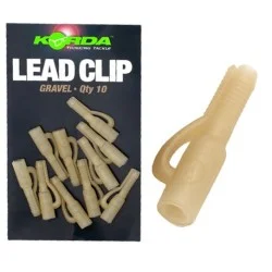 Niska cena Bezpieczny klips Korda Lead Clip Gravel (10szt.)