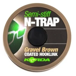 Wyjątkowa oferta Plecionka przyponowa Korda N-Trap Semi Stiff 20m, Gravel Brown