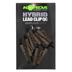 Łatwy zwrot Bezpieczny klips Korda QC Hybrid Lead Clip Gravel/Clay (8szt.)