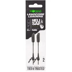 Zestaw helikopterowy Korda Kable Leadcore Leader Heli-Safe 50cm, Weed/Silt (2szt.) Cena promocyjna