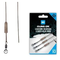 Tylko do końca tygodnia Przypon Nash Cling On Leadcore Solid Bag Leader 45lb/35cm (3szt.)