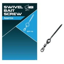 Wkrętka do przynęt z krętlikiem Nash Swivel Bait Screw 13mm (10szt.) Premium