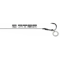 Wyprzedaż Przypon Traper Hikara Method Feeder Select Ring Black Chrome 10cm/25lb (5szt.)