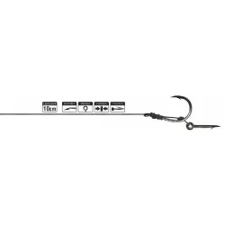 Łatwy zwrot Przypon Traper Hikara Method Feeder Select Bayonet Black Chrome 10cm/25lb (5szt.)