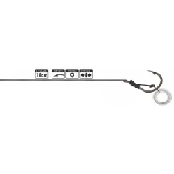Nowość Przypon Traper Hikara Method Feeder Classic Ring Black Chrome 10cm/25lb (5szt.)