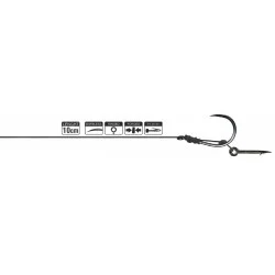 Łatwy zwrot Przypon Traper Hikara Method Feeder Select Bayonet Barbless Black Chrome 10cm/25lb (5szt.)