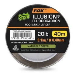 Żyłka przyponowa Fox Illusion Fluorocarbon Hooklink/Leader 40m, Naturals Green Tani